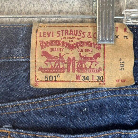 Vintage Levi’s 501 Straight Leg Button-fly Denim Jeans Size 33x30 Made In USA - Picture 3 of 8